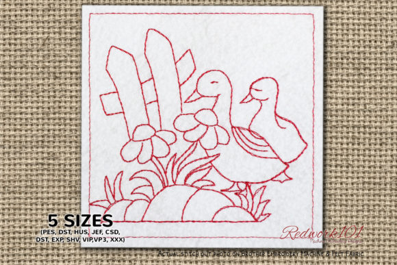 Duck and Flower: A Charming Embroidery Design for Meaningful Gifts